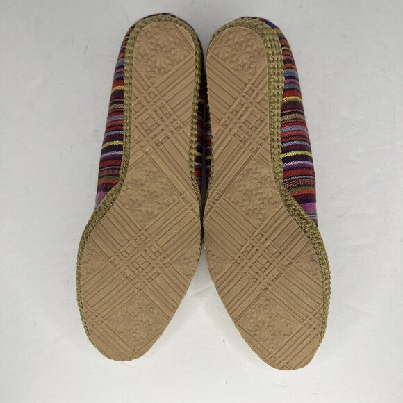 Beacon Womens Size 6.5 Phoenix Multi Stripe Textile Guatemalan Design Slip-Ons - Picture 8 of 9